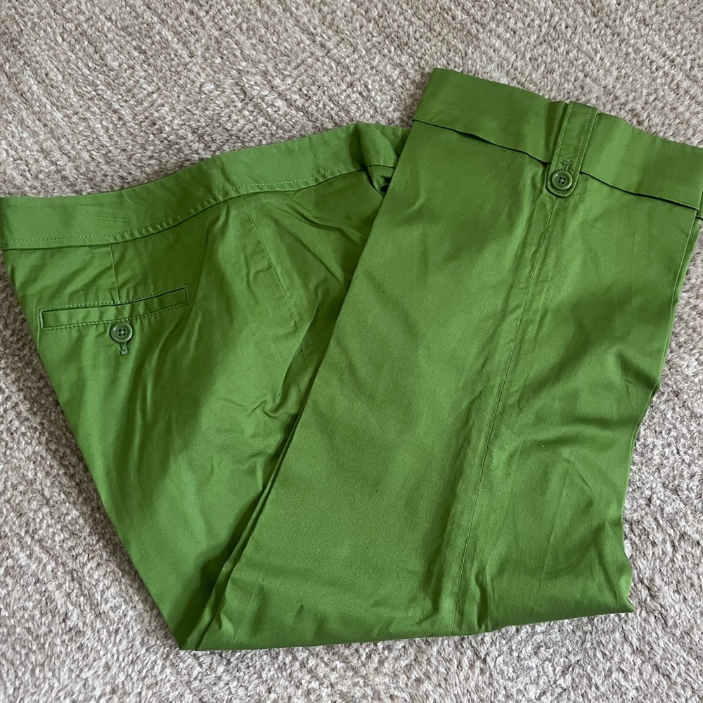 Ann Taylor Green Chinos Crop Style